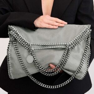 Stella McCartney Gray Falabella Fold Over Tote